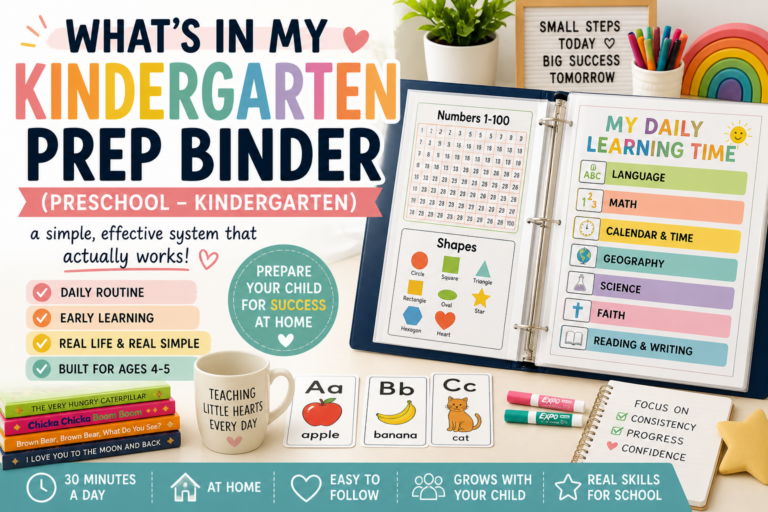 kindergarten prep binder